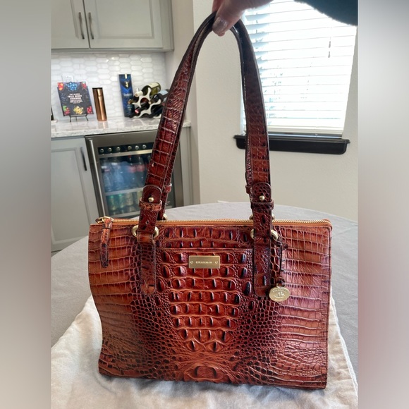 Brahmin Handbags - Brahmin Brown Croc Embossed Shoulder Bag. Comes with Dust Bag. A true classic!